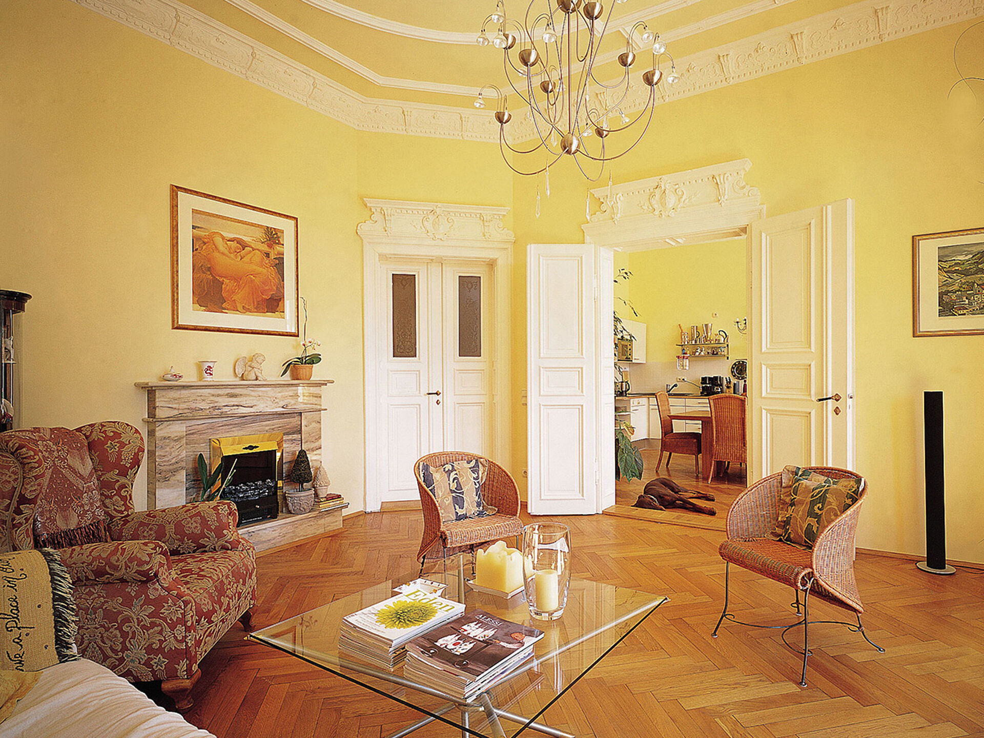 Kaminzimmer des Löwenkopf Palais