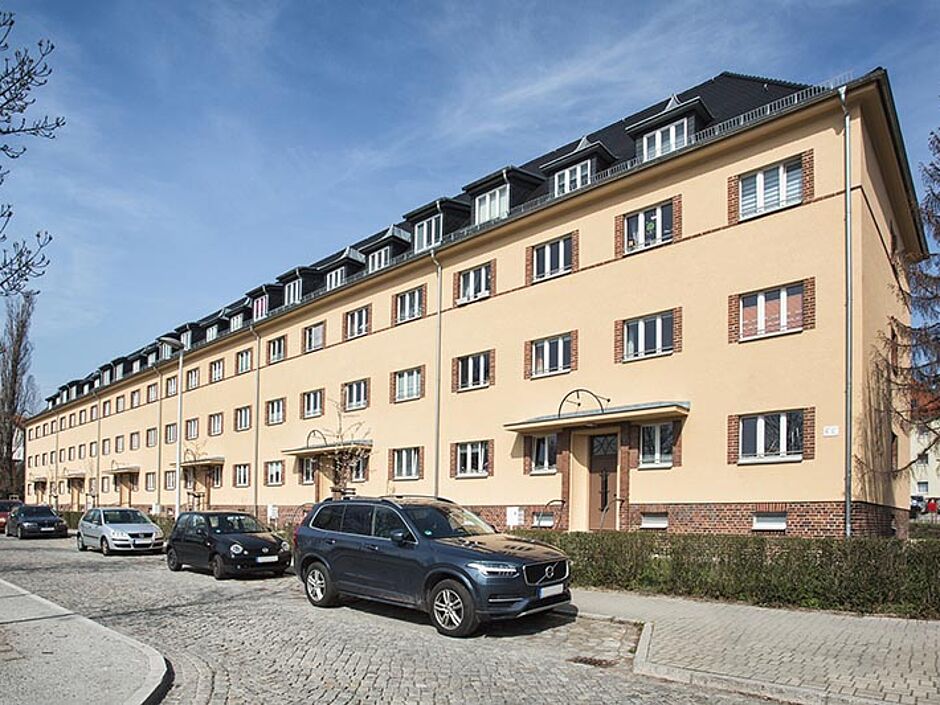 Mehrfamilienhäuser am Platz der Freiheit in Heidenau nach der Fertigstellung in 2017