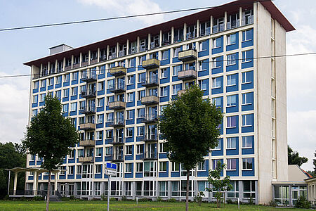 Hochhaus an der Gerhart-Hauptmann-Straße in Dresden